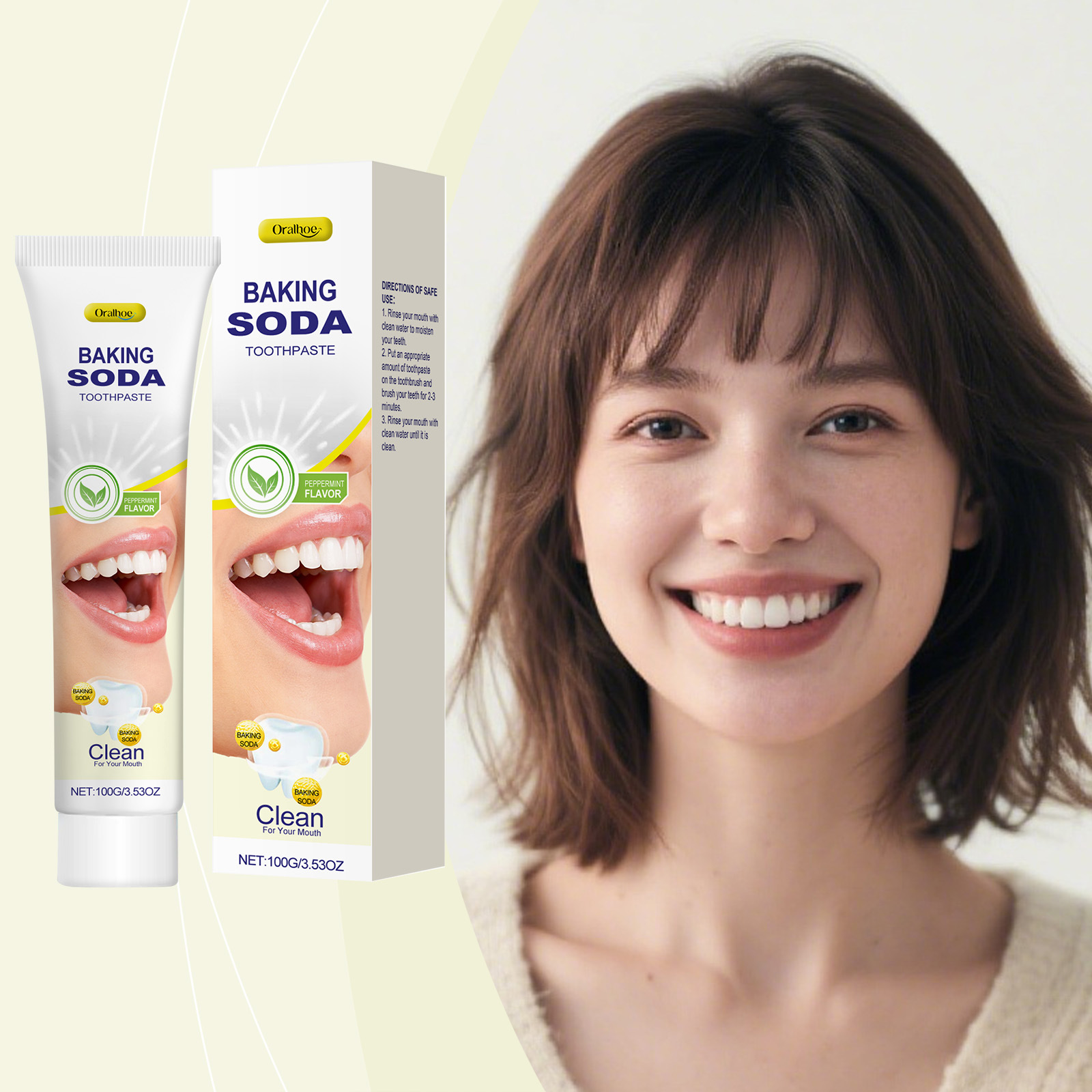 Teeth Whitening With Baking Soda - 100g Pasta Gigi Pemutih Oralhoe Baking