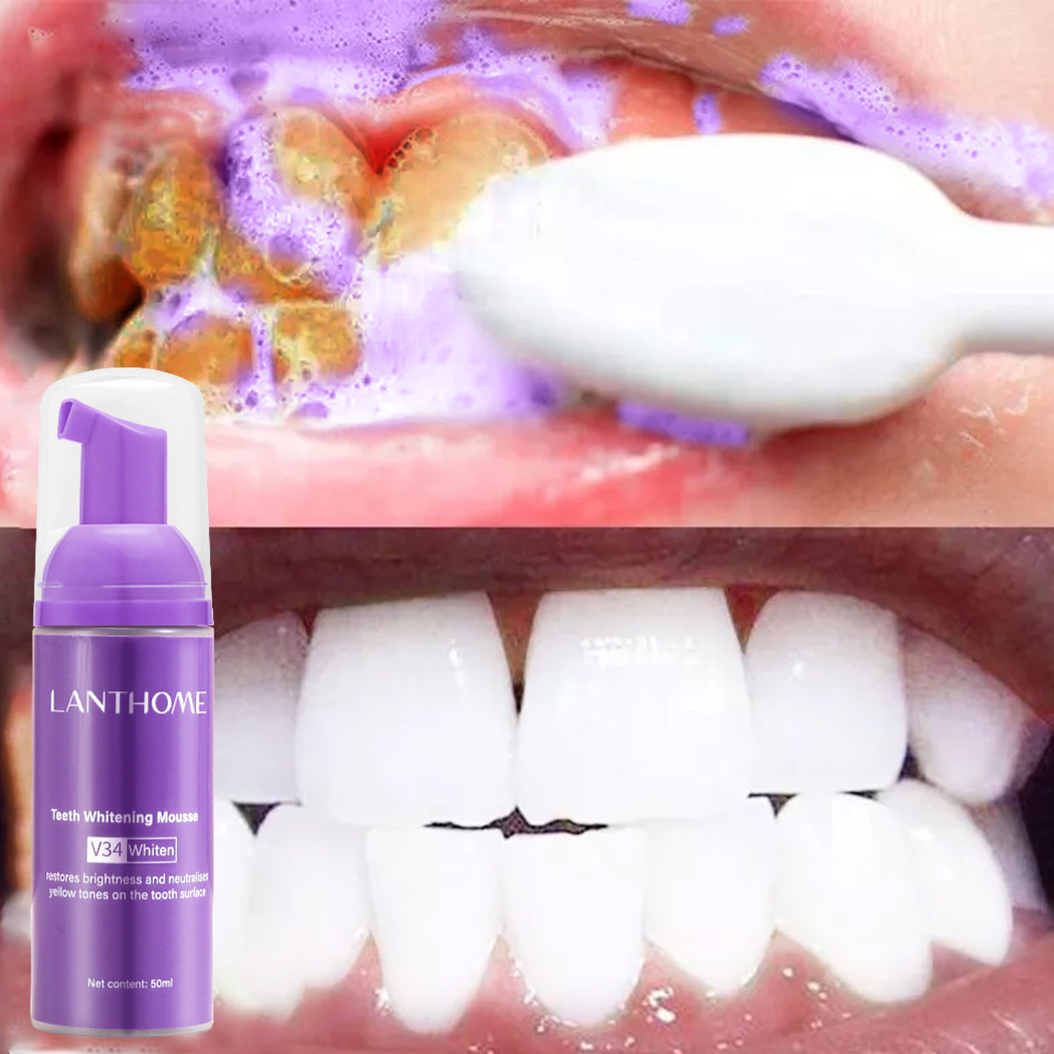 Teeth Whitening Mousse - V34 Pasta Gigi Mousse Pemutih Gigi