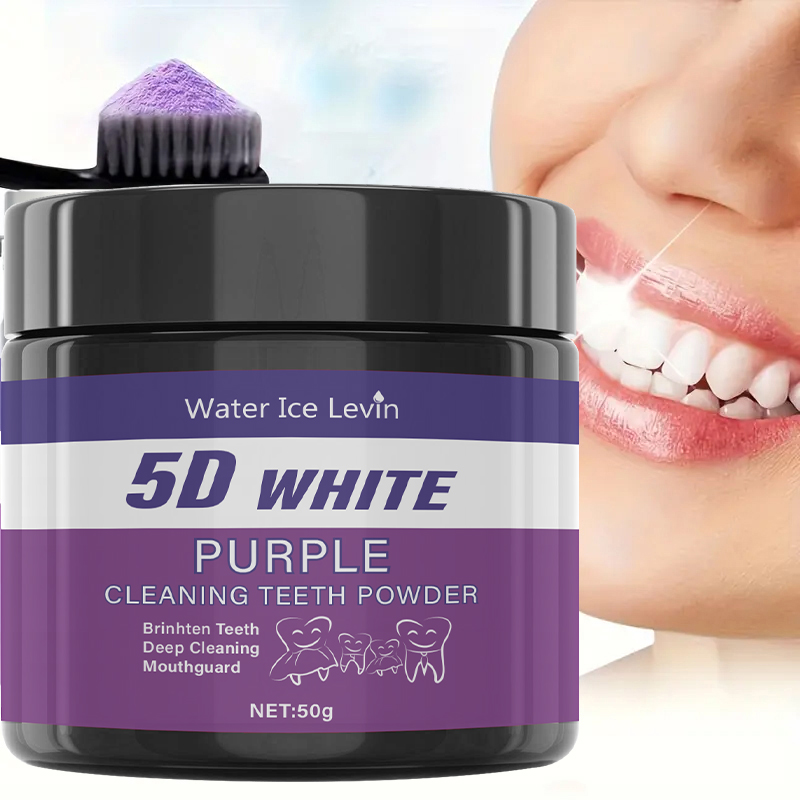 Teeth Whitening With Baking Soda - Bubuk Pembersih Gigi 5D Putih Ungu.