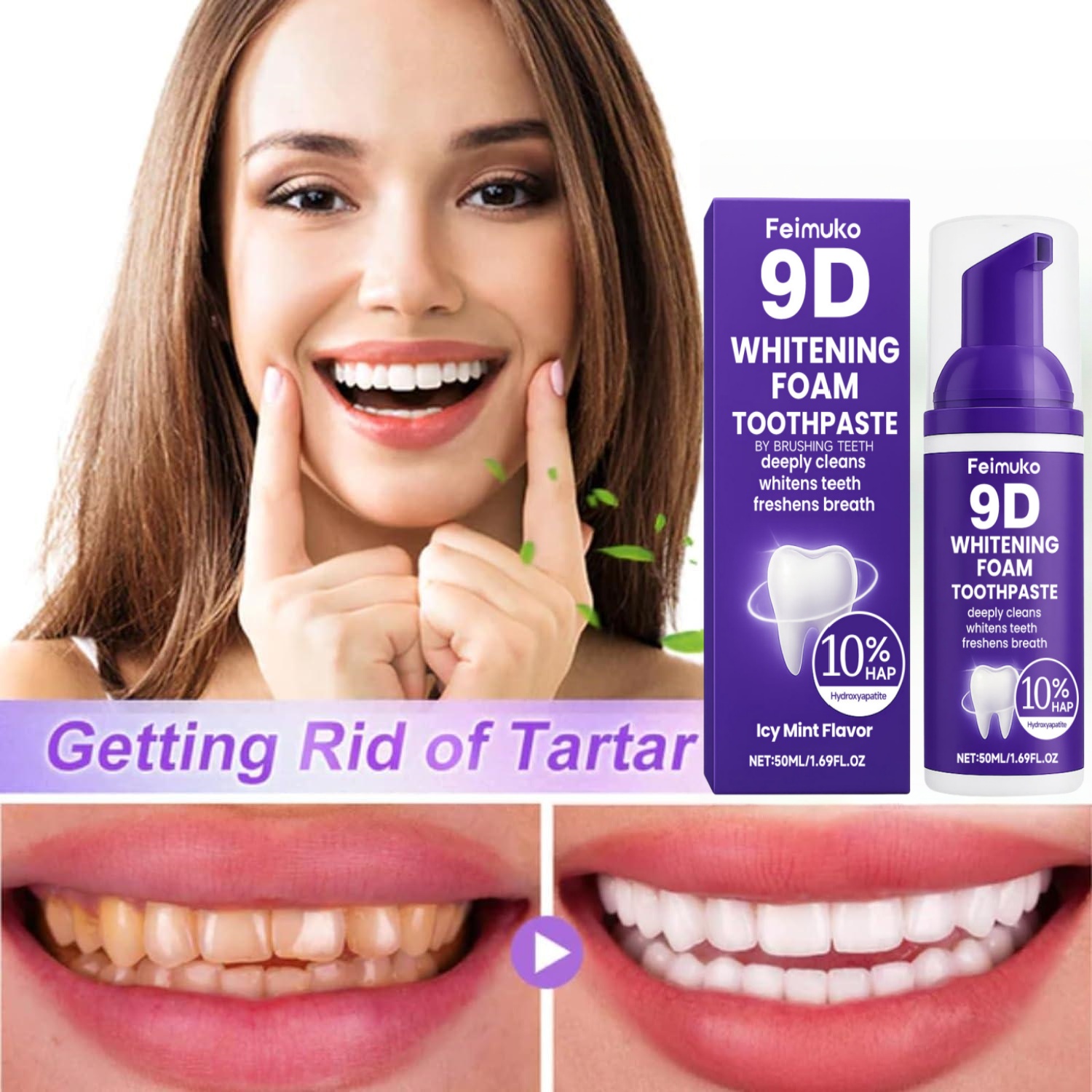 Teeth Whitening Mousse - Mousse Pemutih Gigi Menghilangkan Noda Gigi