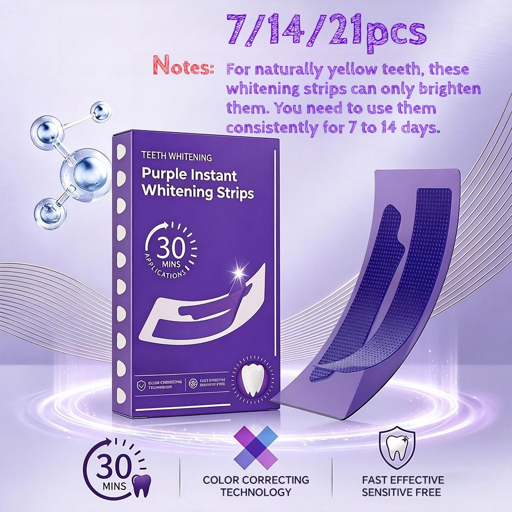 Strip Pemutih Gigi Ungu 7/14/2 - Teeth Whitening Quick ulasan dan harga