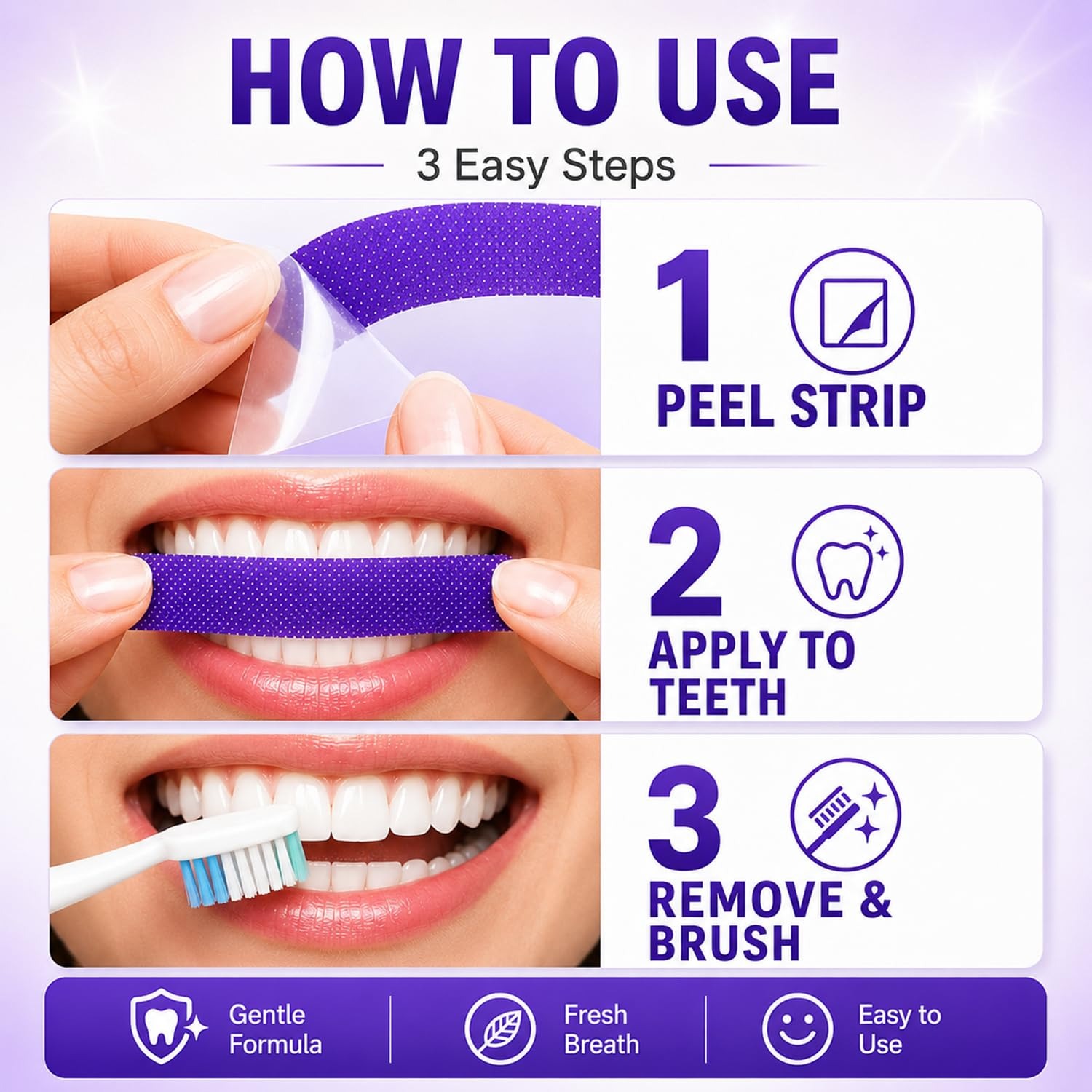 Strip Pemutih Gigi Ungu 7/14/2 - Teeth Whitening Quick ulasan dan harga