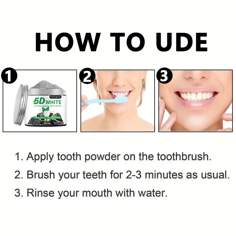 YUlTlKUE 5D Bubuk Gigi Arang A - Teeth Whitening App ulasan dan harga