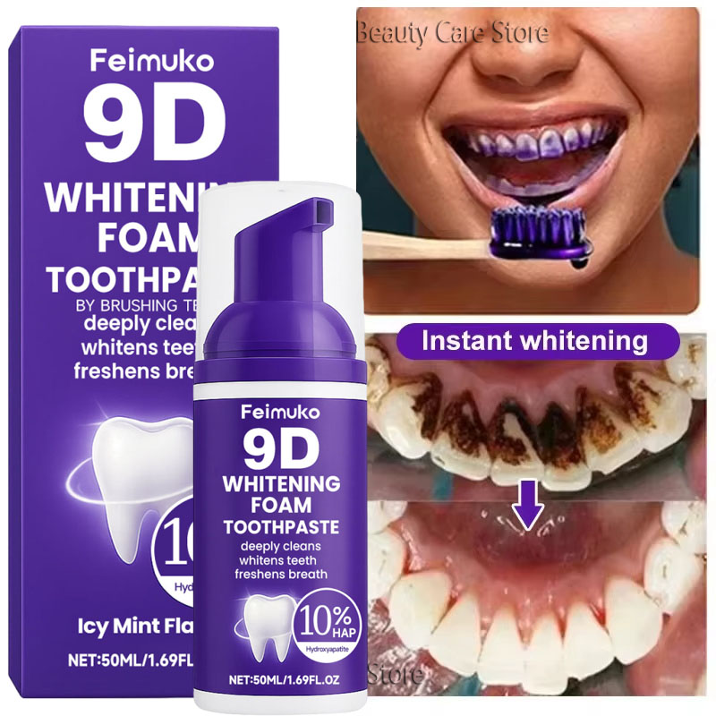 Pasta Gigi Pemutih Gigi Ungu 9 - Teeth Whitening Mousse ulasan dan harga