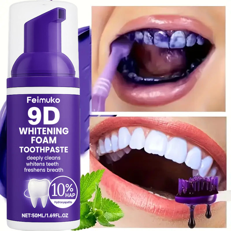 Pasta Gigi Pemutih Gigi Ungu 9 - Teeth Whitening Mousse ulasan dan harga