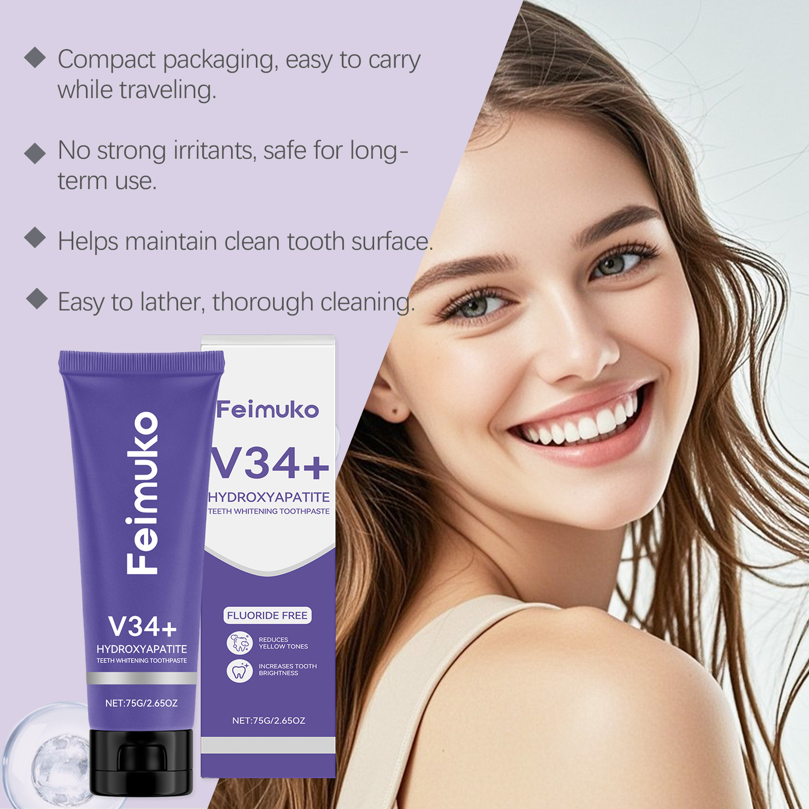 Pasta Gigi Pemutih Gigi Feimuk - Teeth Whitening Quick ulasan dan harga