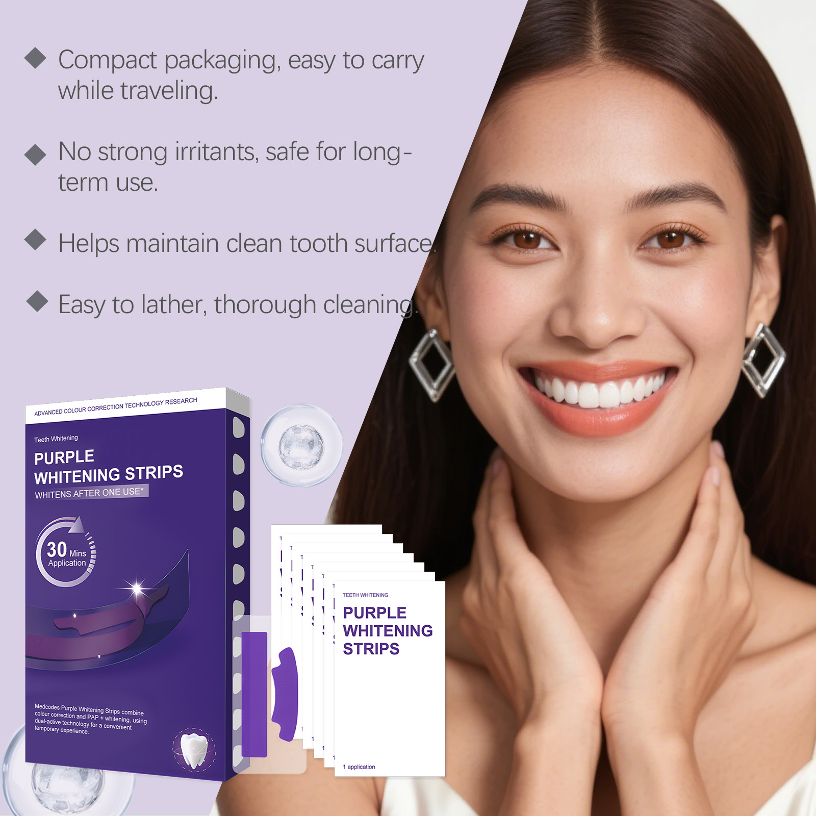 Strip Pemutih Gigi Ungu – Peng - Teeth Whitening Quick ulasan dan harga