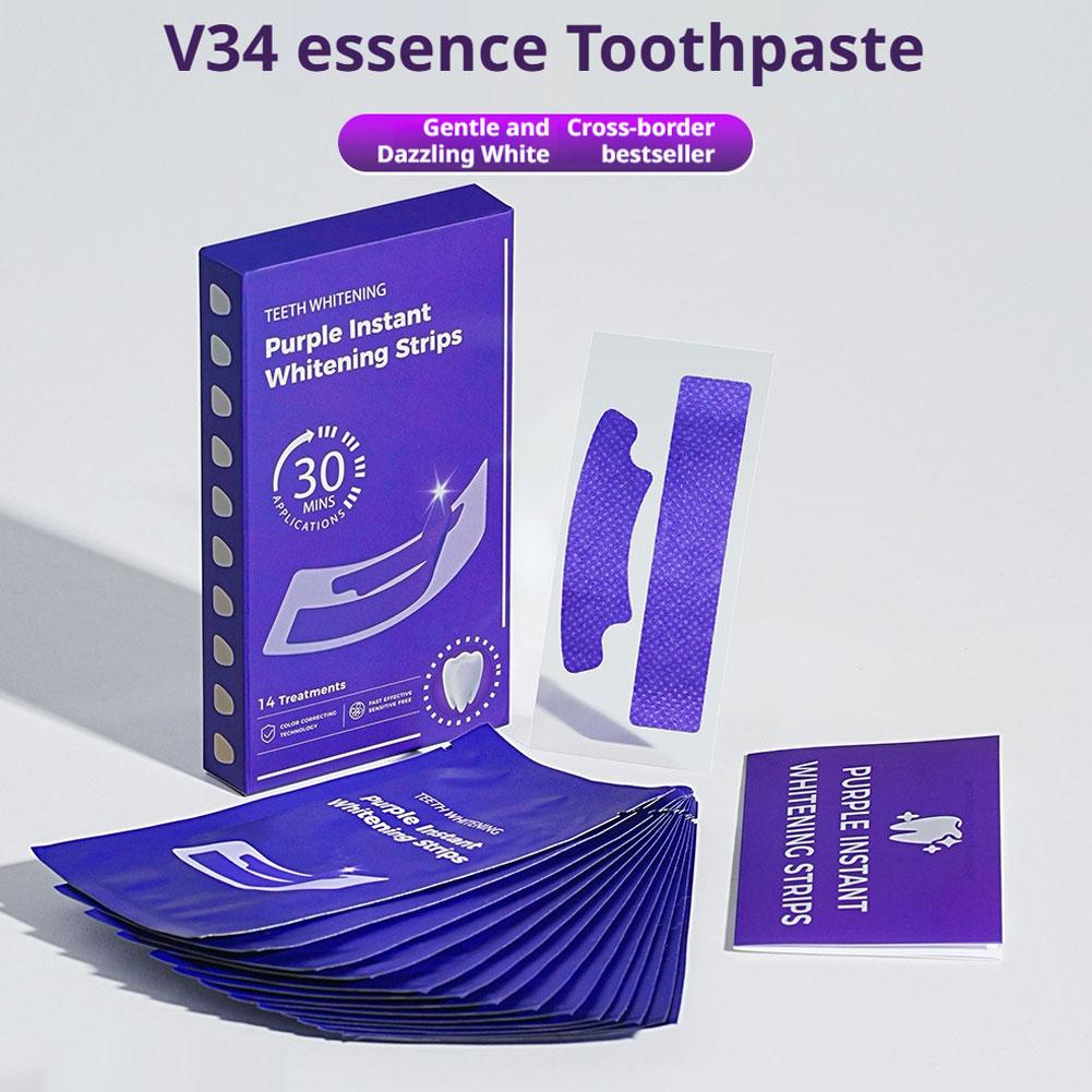 V34 Strip Pemutih Gigi - Strip - Teeth Whitening At Home ulasan dan harga