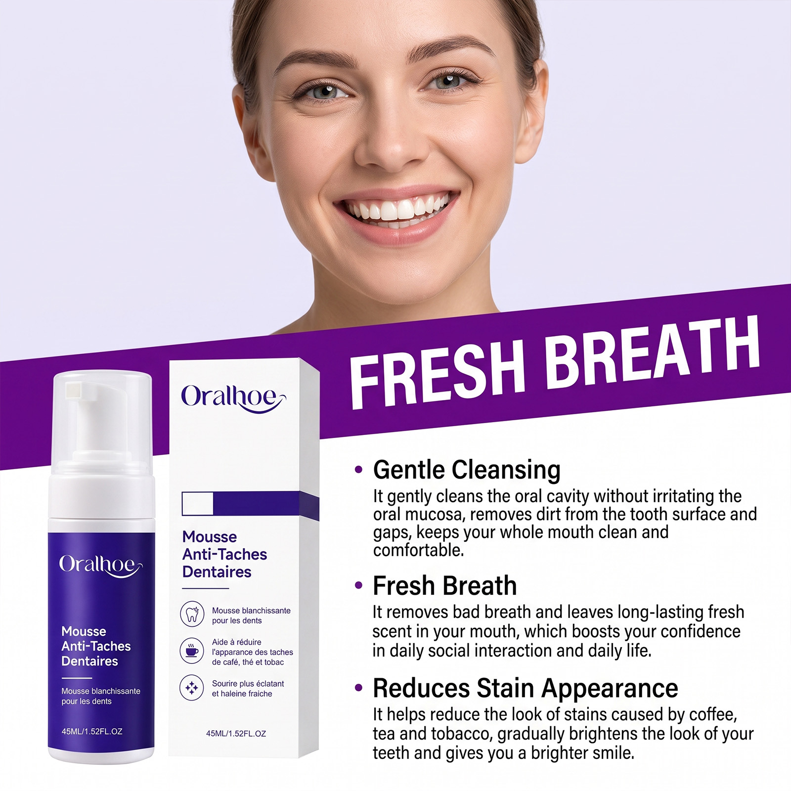 Pasta Gigi Ungu Busa Mousse Pe - Teeth Whitening Mousse ulasan dan harga